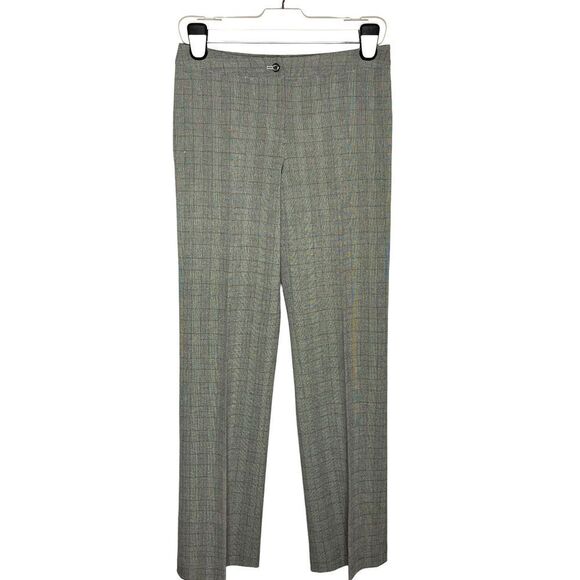 NWOT. Atelier Gray Plaid Dress Pants 4 Stretch Dark Academia Trousers - Picture 1 of 7